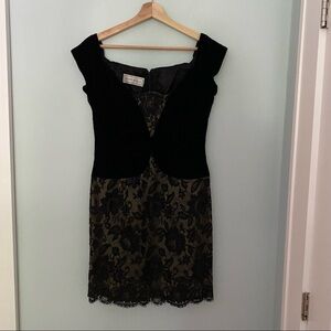 Roland Nivelais Velvet and Lace Formal Dress